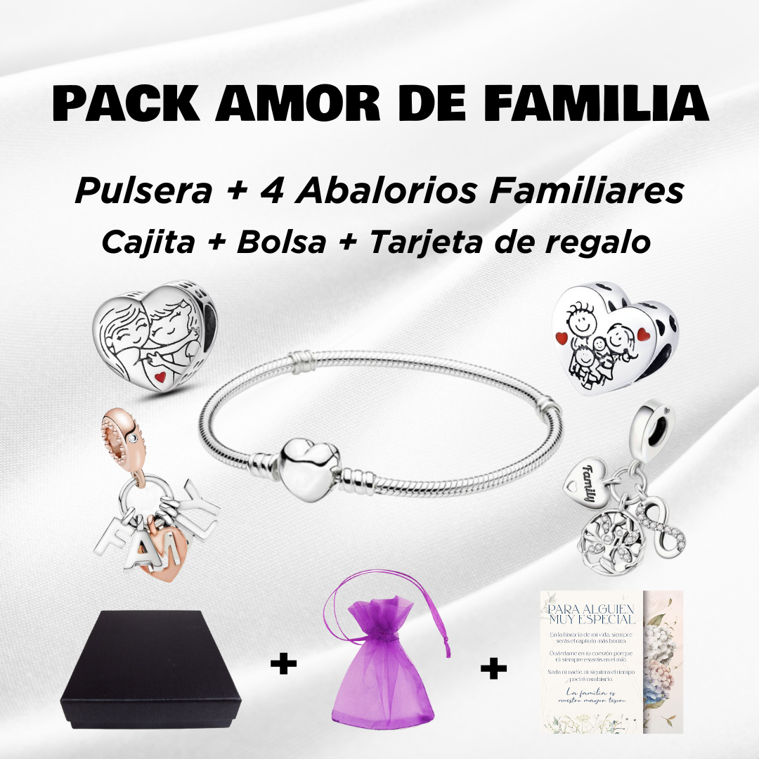 Pulsera con 2 Abalorios + 2 DE REGALO - OFERTA 2X1 - Pack "Amor De Familia"